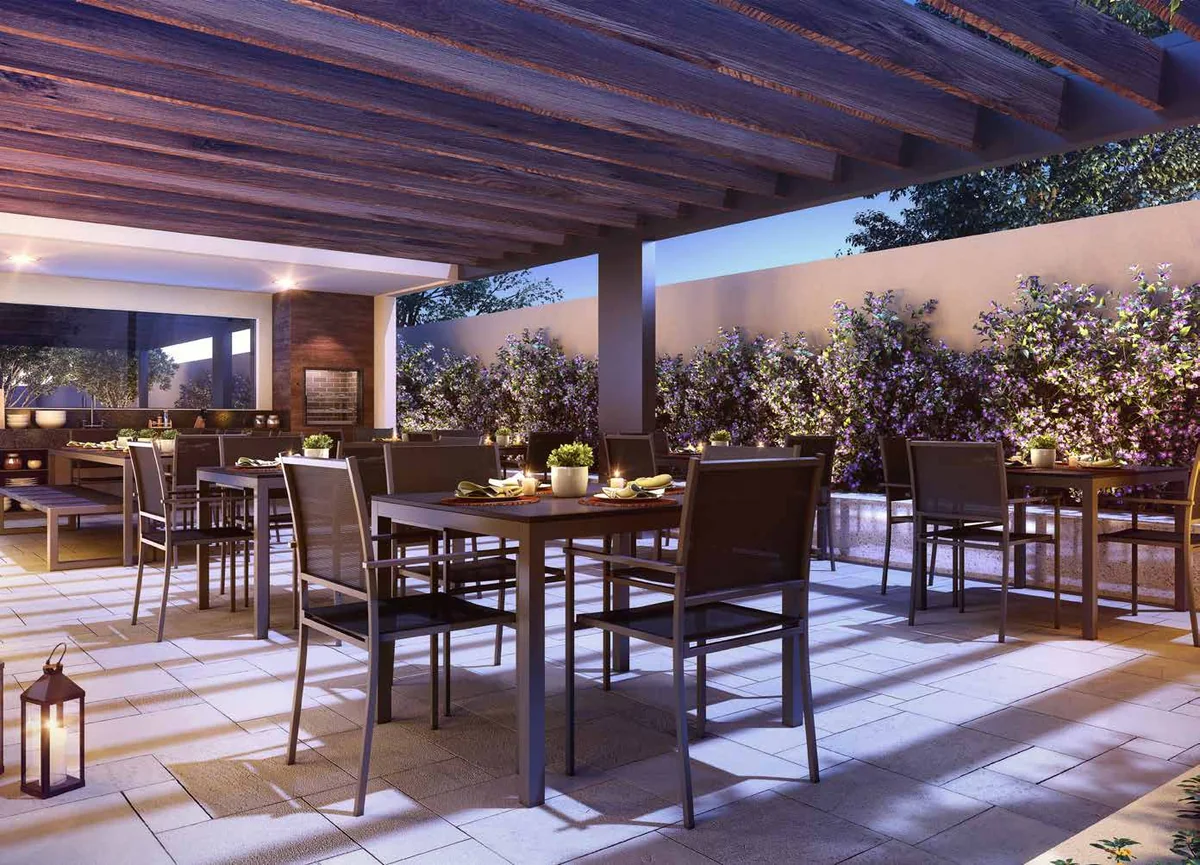 Gazebo gourmet do Le Quartier — perspectiva artística